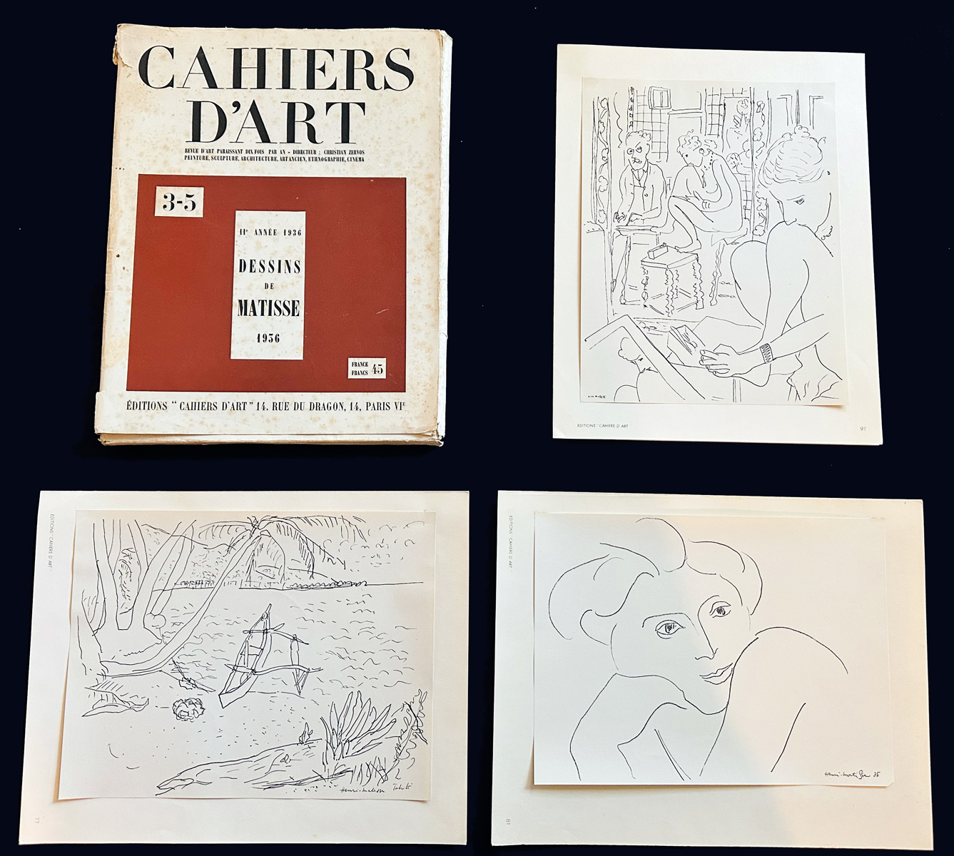 Matisse. Cahiers d'Art 3-5 Dessins de Matisse. 1936.